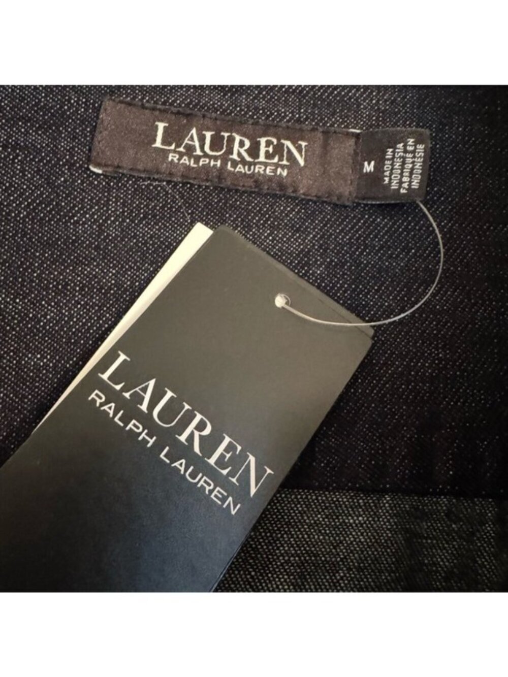 NWT Lauren Ralph Lauren Denim Shirt Dress Dark Navy Jones Street Wash Size M - Picture 9 of 14